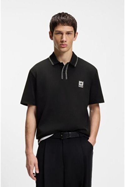 HUGO SİYAH LOGOLU ERKEK POLO T-SHIRT