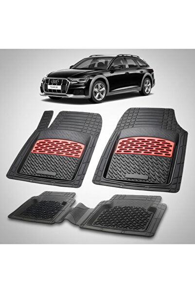 TEAMCAR Πατάκια δαπέδου συμβατά με Audi A6 C8 Allroad 2019-2025 |   Κόκκινο