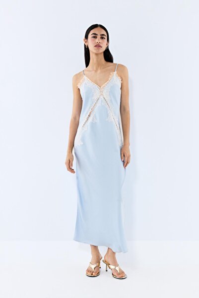 LEFTIES Lingerie tarzı midi elbise