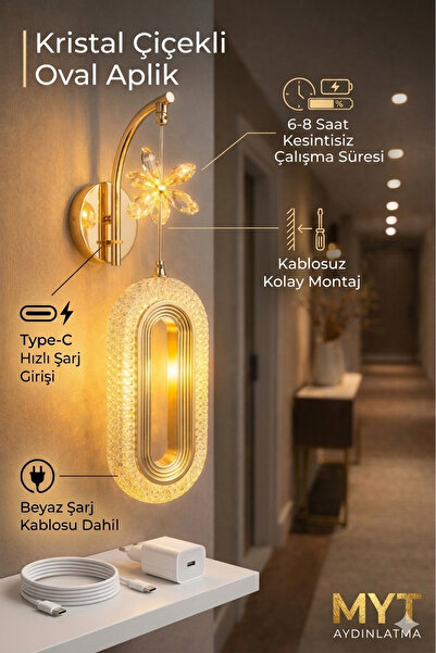 Store ŞARJLI KABLOSUZ ALFA KRİSTAL ZARİF APLİK