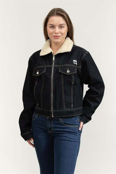 Karl Lagerfeld Ikon Patch Kadın Jean Pantolon Mavi