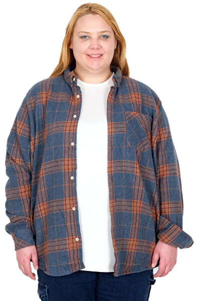 ModeXL Mode XL Real Big Size Γυναικείο πουκάμισο Lumberjack 25394 INDIGO