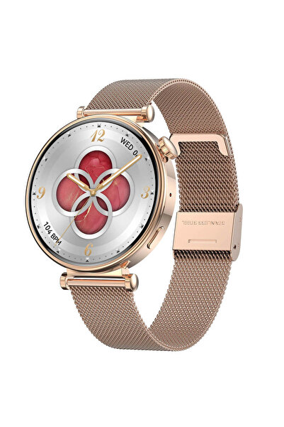 Microwear MK 41 Έξυπνο ρολόι με μετρητή καρδιακών παλμών (Χρυσό ατσάλι)