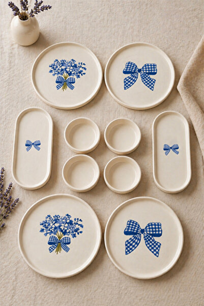 Papart Blue Gift 10 Parça 4 Kişilik Stackable Kahvaltı Takımı & Lüx Kahvaltıl...