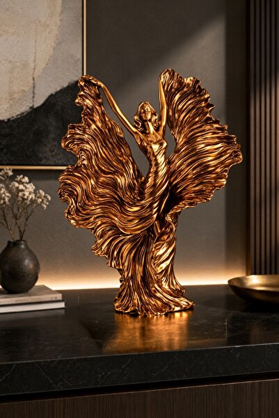 ELMART Dekoratif Modern Kadın Heykeli Biblo - Antik Bronz Estetik Büyük Boy H...
