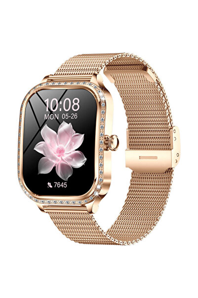 Microwear MK 88 Έξυπνο ρολόι με μετρητή καρδιακών παλμών (Χρυσό ατσάλι)