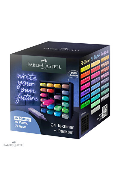 Faber Castell Set de 24 markere de text Faber-Castell 46, cu vârfuri multiple...