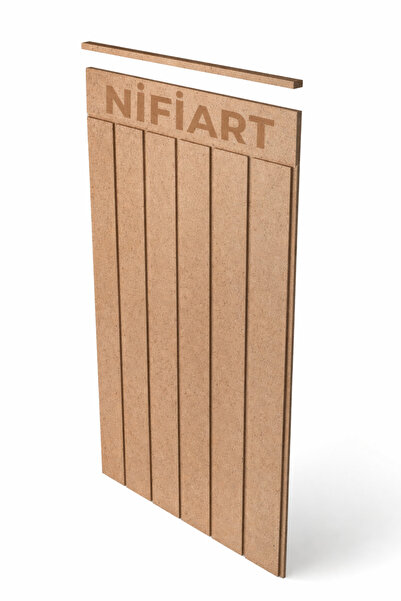 nifiart Dekoratif, Duvar Çıtası, Ahşap Duvar Paneli, Boyanabilir, 4mm Ham Mdf...
