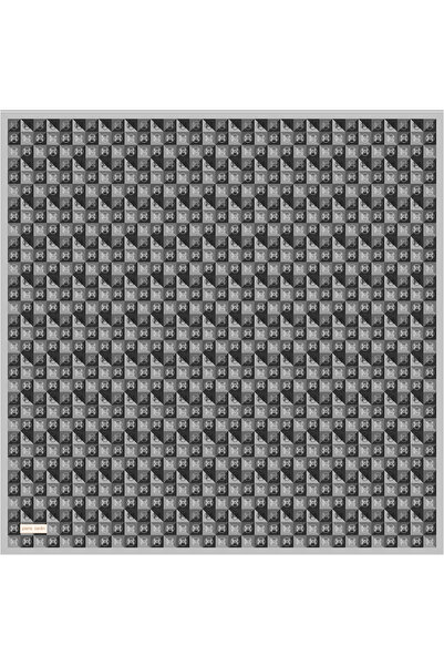 Pierre Cardin Light Gray 90X90 Silk Crepe Satin Scarf