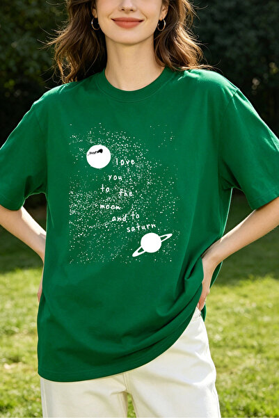 Fleck Womens T Shirts Love You To The Moon And To Saturn Graphic Print Casual...