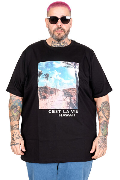 ModeXL Mode XL Plus Size T-Shirt Cest La Vie U26163 CRNA