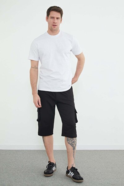 Fulla Moda Ελαστική μέση, εμπριμέ, με τσέπες cargo, κάπρι