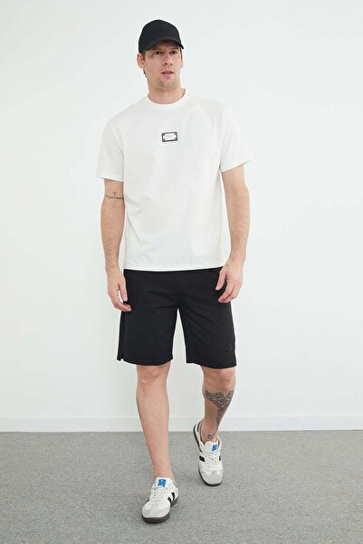 Fulla Moda Σορτς με ελαστική μέση και ανάγλυφη στάμπα