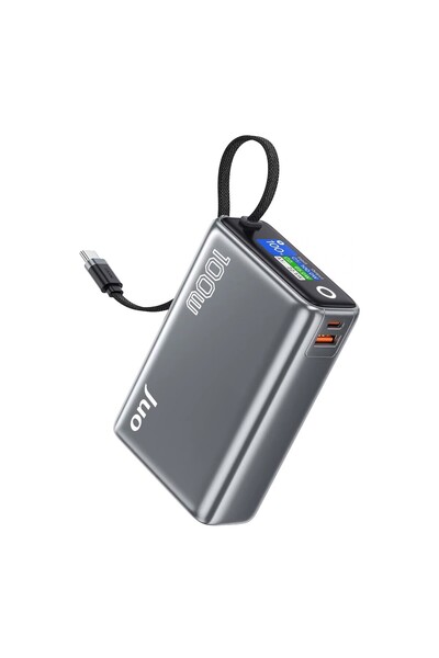 Juo 25000mAh 100W LED Ekranlı Type-C Kablolu Powerbank USB-A + USB-C Macbook ...