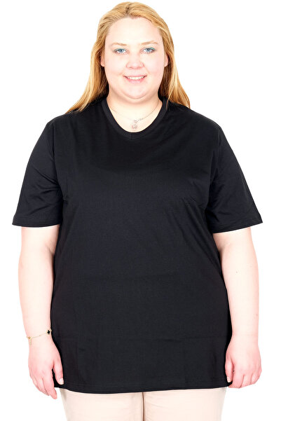 ModeXL Mode XL Real Big Size Γυναικείο T-Shirt με λαιμόκοψη V 100% Βαμβακερό ...