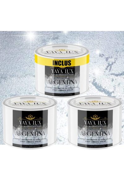 YaYa Color Vopsea Decorativă de Lux Argentina cu efect 3D Stelat, Argintiu Vi...