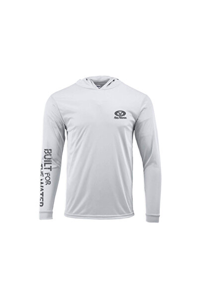 Flying Fisherman Bluza Built for Water Performance Hoodie Tee Silver S