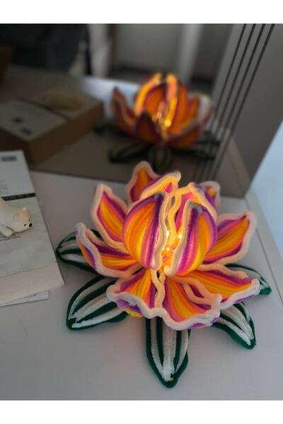 HanimLoop Lotus Çiçek Gece Lambası , Dekoratif Lotus Lamba , Yapay Çiçek Ledl...