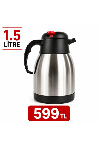 Roza 1.5 Litre Çelik Termos – Sıcak & Soğuk Uzun Süre Koruyan, Paslanmaz Çeli...