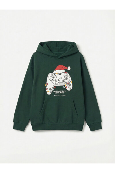 LC Waikiki Boys' Printed Hoodie Sweatshirt