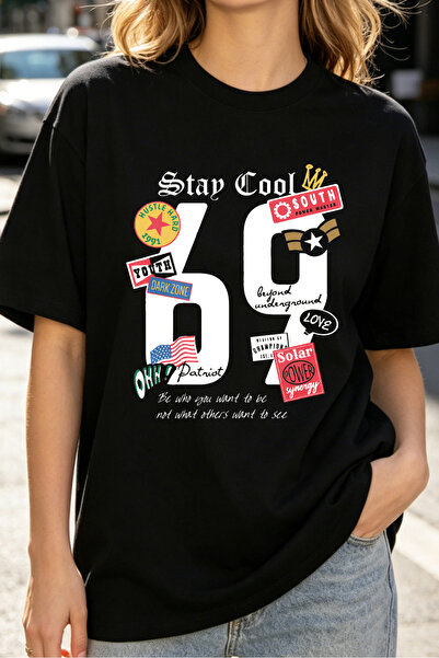 Fleck تي شيرتات نسائية بتصميم ستايل ستريت وير برسومات مرقعة من Stay Cool 69