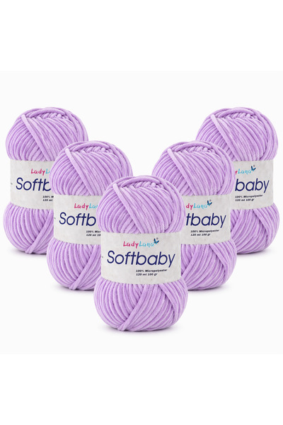 Ladylana SoftBaby (Βελούδινο) Νήμα για πλέξιμο στο χέρι (5 Γιουμάκ) 539 LİLA