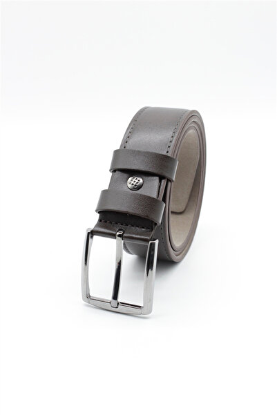 İmza Καφέ ίσια ζώνη από συνθετικό δέρμα Analin Casual χωρίς ραφές 1046255203