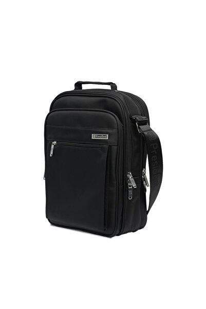 President Men's Crossbody Messenger Bag, Nylon water resistant- Black (Model 5143) | Large Capacity