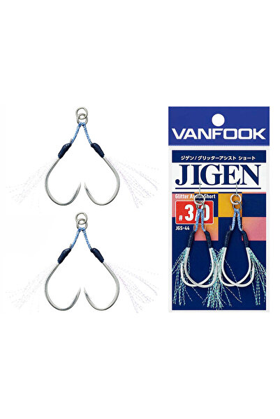 VANFOOK JGR-45 Jigen Κοντά Αγκίστρια Αστάρια με Γκλίτερ # 2/0