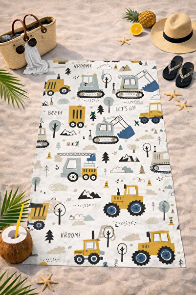 HiraEv Patterned Children's Beach Towel |   Lightweight, Sand-Repellent, Quic...