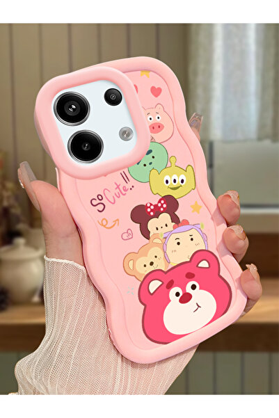 PATTERNOVA Xiaomi Redmi Note 13 Pro 5G Uyumlu Çizgi film çilek ayıcığı siliko...