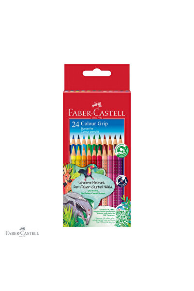 Faber Castell Set de 24 creioane colorate Faber-Castell Grip 2001, formă triu...