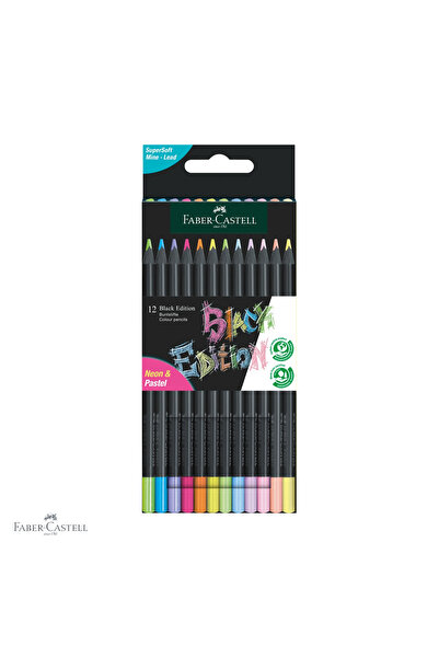 Faber Castell Set de 12 creioane colorate Faber-Castell Black Edition, culori...
