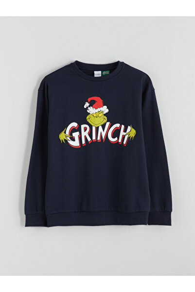 LC Waikiki Crew Neck Grinch Printed Boys' Sweatshirt