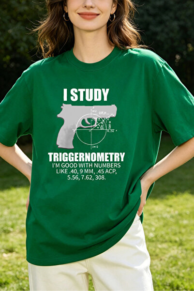 Fleck تي شيرت نسائي بتصميم Triggerometry Gun Math، قميص كاجوال بأكمام قصيرة، ...