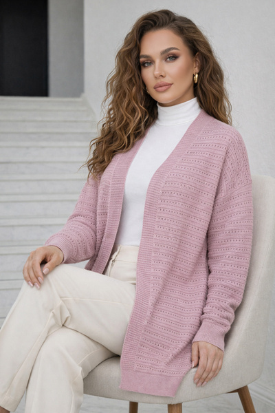 benguen Καλοκαιρινή Βαμβακερή Ζακέτα R7193 Ροζ