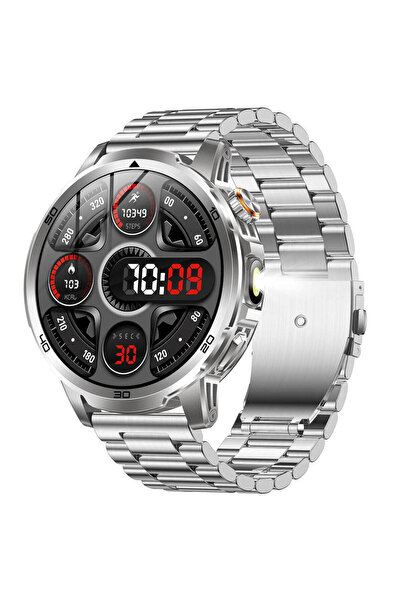 Microwear AK 95 Έξυπνο ρολόι με μετρητή καρδιακών παλμών (Ασημί ατσάλι)