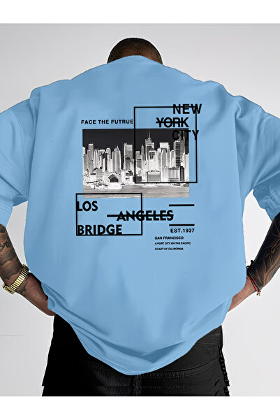 LAVİTTA Newyok Printed Oversize Cotton Crew Neck T-Shirt Tshirt