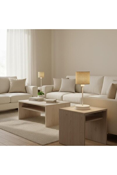 Elizim Home Lighting 20' Wicker Look Cream Lampshade