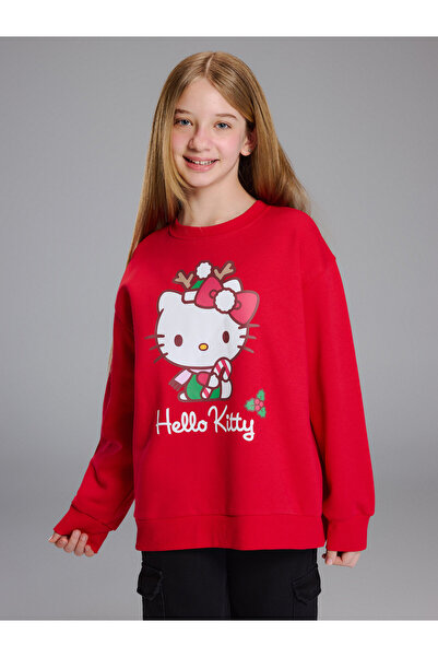 LC Waikiki Hanorac gros de fete cu guler rotund și imprimeu Hello Kitty