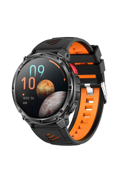 Microwear HT 33 Έξυπνο ρολόι με μετρητή καρδιακών παλμών (Μαύρο και Πορτοκαλί...