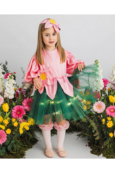 fustite cu luminite Ροζ Φλοράλ Φόρεμα με Φωτάκια, για Ανοιξιάτικη Παράσταση -...