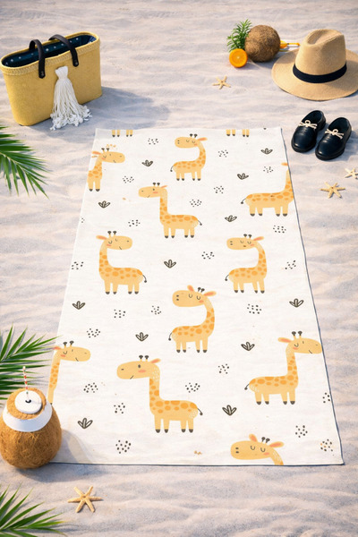 HiraEv Patterned Children's Beach Towel |   Lightweight, Sand-Repellent, Quic...