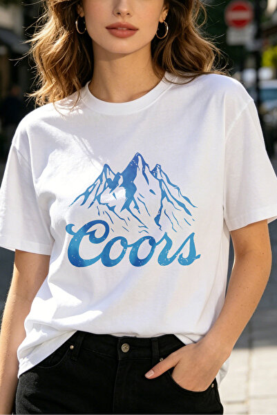 Fleck Womens T Shirts Coors Mountain Logo Casual Summer Style