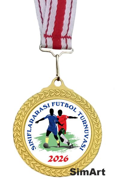 Madalya Sınıflararası FUTBOL TURNUVASI Spor Madalyası V2 Okula Özel kişiselle...