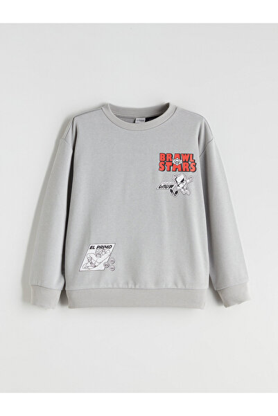LC Waikiki Crew Neck Brawl Stars Printed Long Sleeve Boy's Sweatshirt