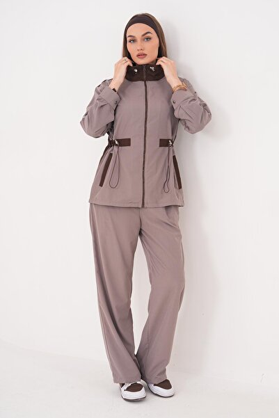 ŞİMAL Γυναικείο Σετ Μπουφάν και Παντελόνι με Πώμα 260554 -