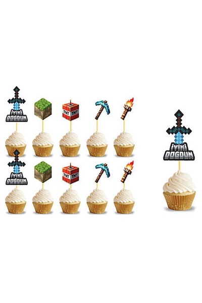 Big Party Οδοντογλυφίδες με θέμα τα πίξελ, συσκευασία 10 τεμαχίων