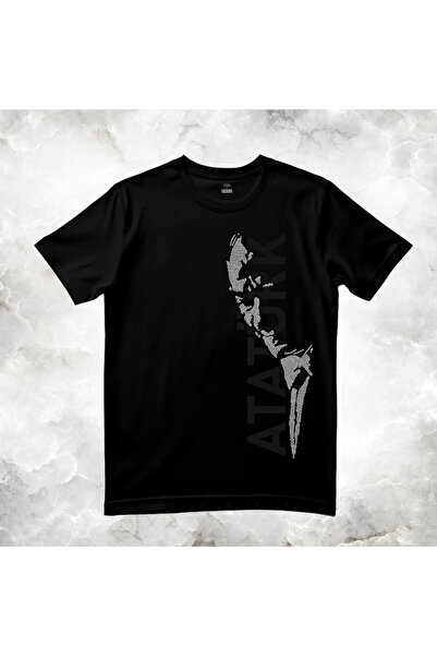 Crea Eymer Wear Μπλουζάκι με στάμπα κάθετης σιλουέτας Ατατούρκ από κρυστάλλιν...