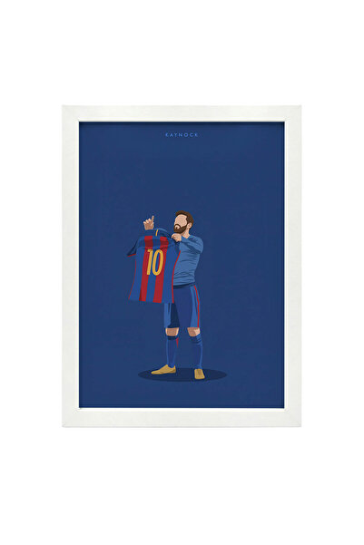 KAYNOCK Messi, Gol Sevinci, Futbol, Tablo Beyaz Çerçeve